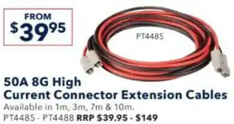Jaycar Electronics 50A 8G High Current Connector Extension Cables offer