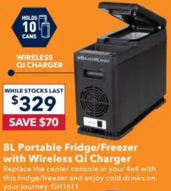 Jaycar Electronics 8L Portable Fridge/Freezer with Wireless Qi Charger offer