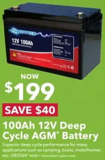 100Ah 12V Deep Cycle AGM Battery