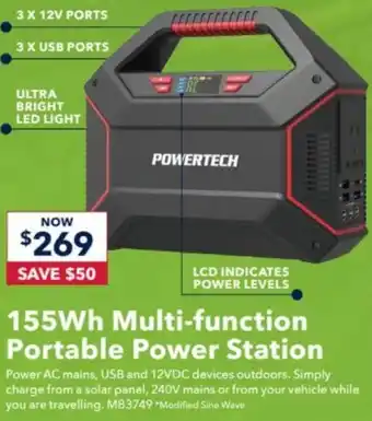 Jaycar Electronics 155Wh Multi-function Portable Power Station offer
