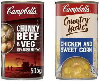 Coles Campbell's Country Ladle or Chunky Soup 495g-505g offer