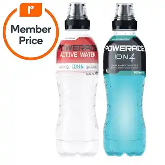 Woolworths Powerade Drink Flo Cap 600ml or Powerade Active Water 600ml offer