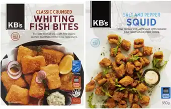 Coles KB's Salt & Pepper Squid 360g or Whiting Bites 300g offer