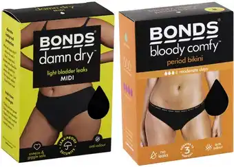 Bonds Bloody Comfy Period Bikini Brief 1 Pack or Damn Dry Midi Underwear 1 Pack