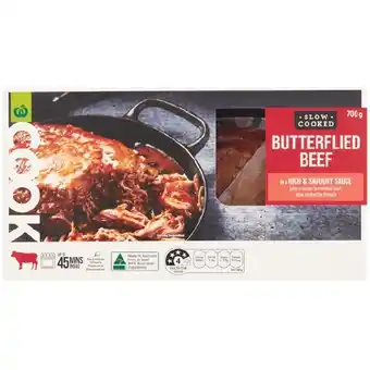 Woolworths Woolworths COOK Butterflied Beef 700g offer