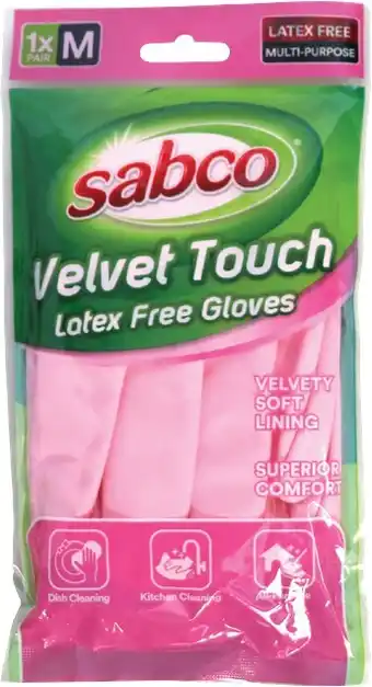 Coles Sabco Velvet Touch Latex Free Gloves 1 Pack offer