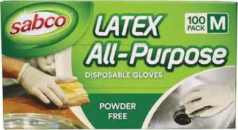 Coles Sabco Latex All Purpose Disposable Gloves 100 Pack offer