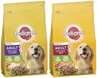 Coles Pedigree Dry Dog Food 2.5kg-3kg offer