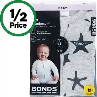 Woolworths Bonds Zippy Wondersuit Assorted Pk 1 offer