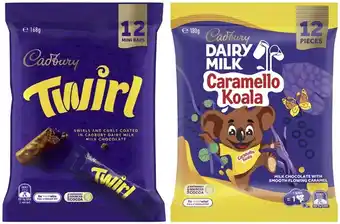 Coles Cadbury Sharepacks 144g-180g offer