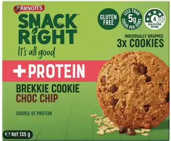 Coles Arnott's Snack Right Brekkie Cookie 135g offer