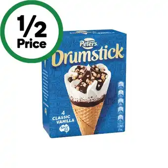 Woolworths Peters Drumstick 475-490ml Pk 4-6 – Excludes Plant Based – From the Freezer offer