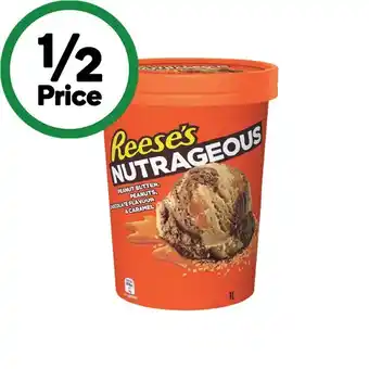 Woolworths Hershey’s or Reese’s Ice Cream Tub 1 Litre offer