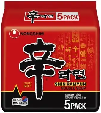 Coles Nong Shim Ramyun Noodles 5 Pack 600g offer