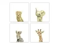 Baby Bunting The Peanut Shell Art Prints Watercolour Animals 4 Pack offer