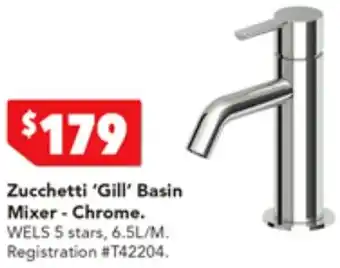Zucchetti 'Gill' Basin Mixer - Chrome