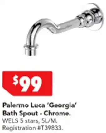 Harvey Norman Palermo Luca 'Georgia' Bath Spout - Chrome offer