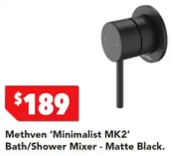 Harvey Norman Methven 'Minimalist MK2' Bath/Shower Mixer - Matte Black offer