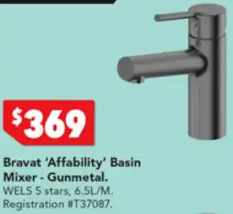 Harvey Norman Bravat 'Affability' Basin Mixer - Gunmetal offer