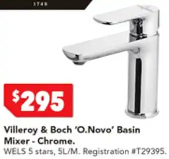 Harvey Norman Villeroy & Boch 'O.Novo' Basin Mixer - Chrome offer