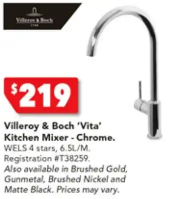 Harvey Norman Villeroy & Boch 'Vita' Kitchen Mixer - Chrome offer