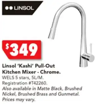 Harvey Norman Linsol 'Kashi' Pull-Out Kitchen Mixer - Chrome offer