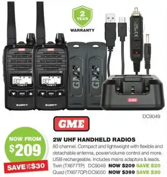2W UHF HANDHELD RADIOS
