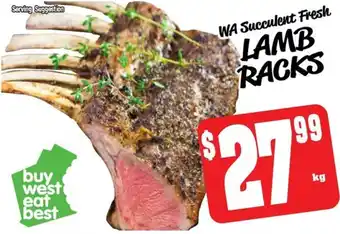Farmer Jack's WA Succulent Fresh LAMB RACKS offer