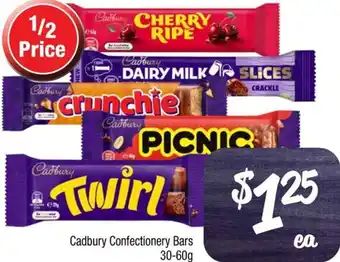 Farmer Jack's Cadbury Confectionery Bars 30-60g offer