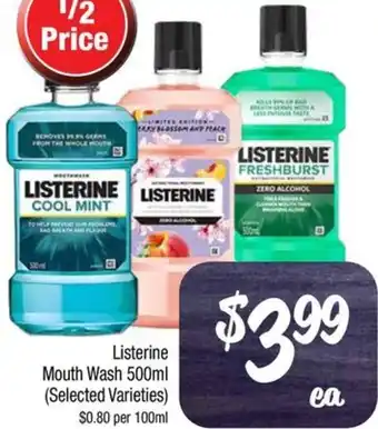 Farmer Jack's Listerine Mouth Wash 500ml offer