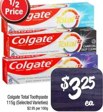Farmer Jack's Colgate Total Toothpaste 115g offer