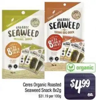 Ceres Organic Roasted Seaweed Snack 8x2g