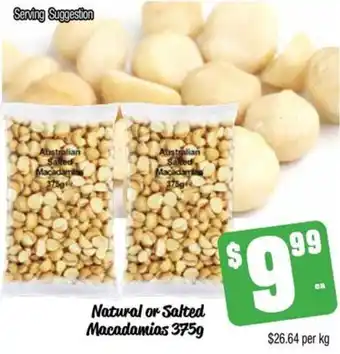 Natural or Salted Macadamias 375g