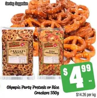 Farmer Jack's Olympic Party Pretzels or Rice Crackers 350g offer