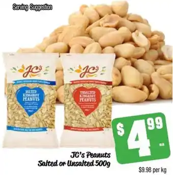 Farmer Jack's JC's Peanuts Salted or unsalted 500g offer