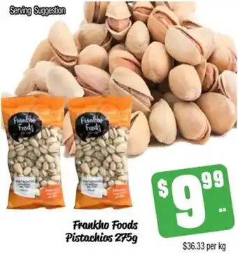 Farmer Jack's Frankho Foods Pistachios 275g offer