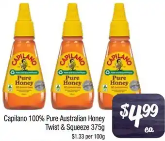 Farmer Jack's Capilano 100% Pure Australian Honey Twist & Squeeze 375g offer