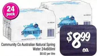 Farmer Jack's Community Co Australian Natural Spring Water 24x600ml offer