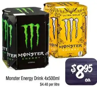 Farmer Jack's Monster Energy Drink 4x500ml offer