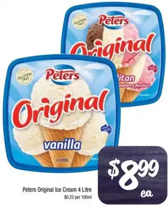 Peters Original Ice Cream 4 Litre