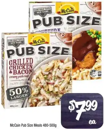 Farmer Jack's McCain Pub Size Meals 480-500g offer