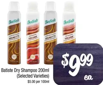 Farmer Jack's Batiste Dry Shampoo 200ml offer