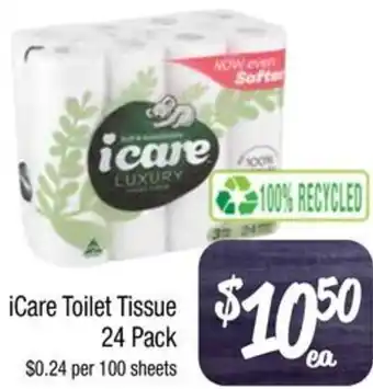 iCare Toilet Tissue 24 Pack