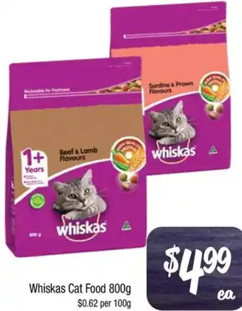 Farmer Jack's Whiskas Cat Food 800g offer