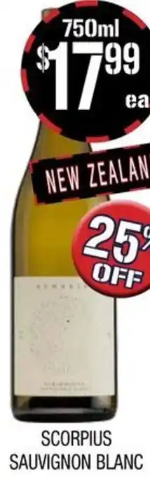 Farmer Jack's SCORPIUS SAUVIGNON BLANC offer