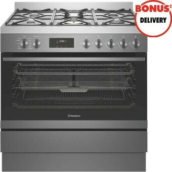 The Good Guys Westinghouse 90cm Dual Fuel Pyrolytic Upright Cooker offer