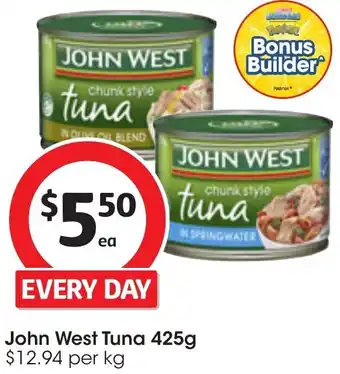 Coles John West Tuna 425g offer