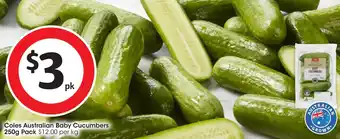 Coles Coles Australian Baby Cucumbers 250g Pack offer