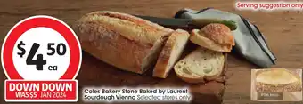 Coles Coles Bakery Stone Baked by Laurent Sourdough Vienna offer