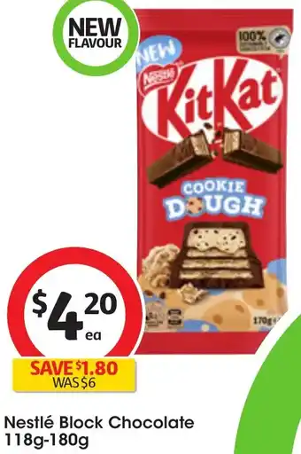 Coles Nestlé Block Chocolate 118g-180g offer